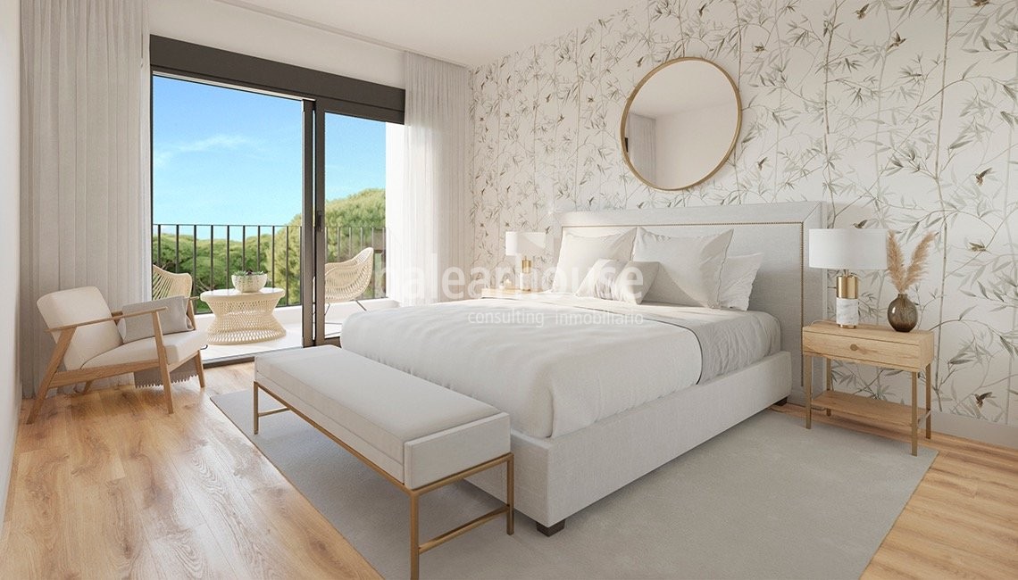 Modern semi-detached villas with private pool and garden next to beautiful coves in Puig de Ros