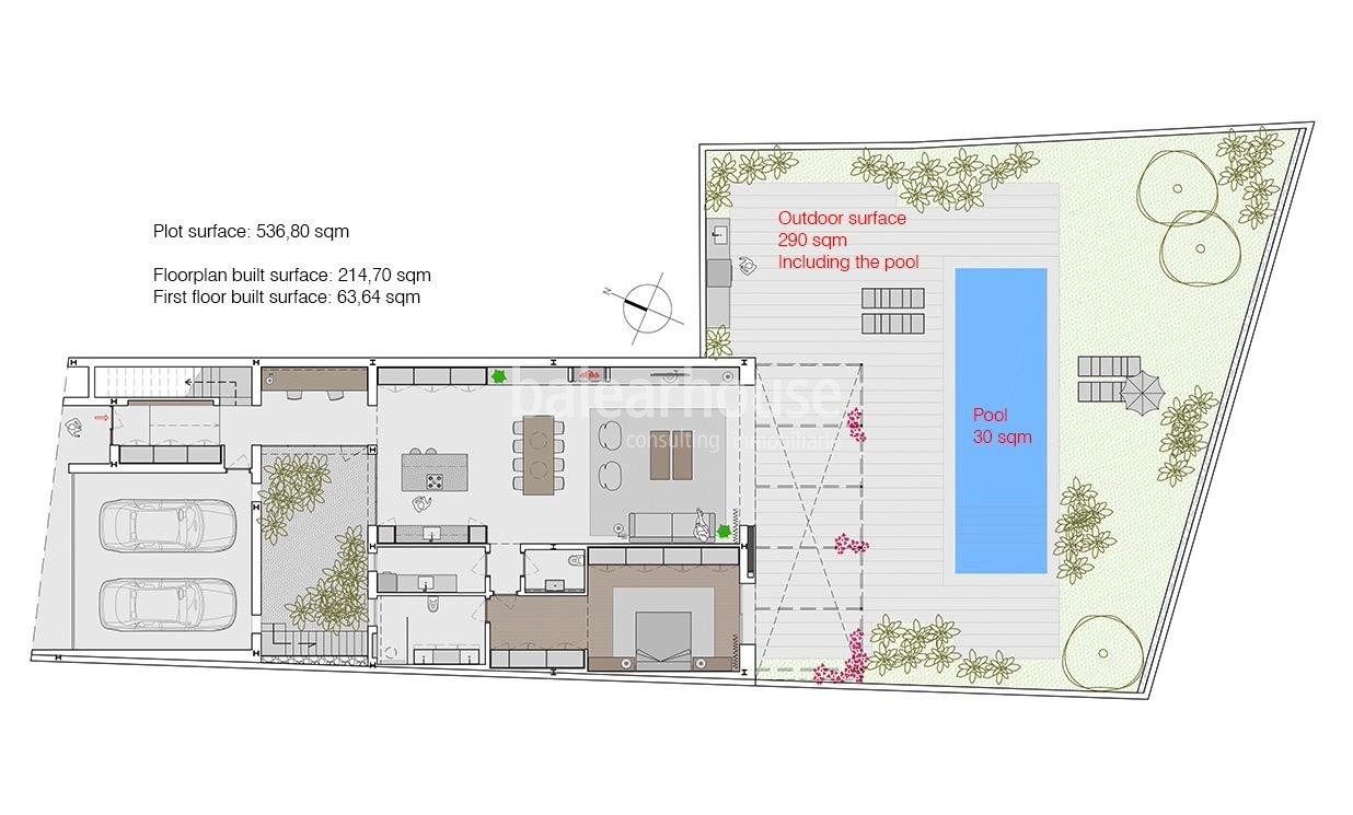 Neues Projekt einer modernen Finca in Establiments mit Schwimmbad, Garten und traditionellen Element