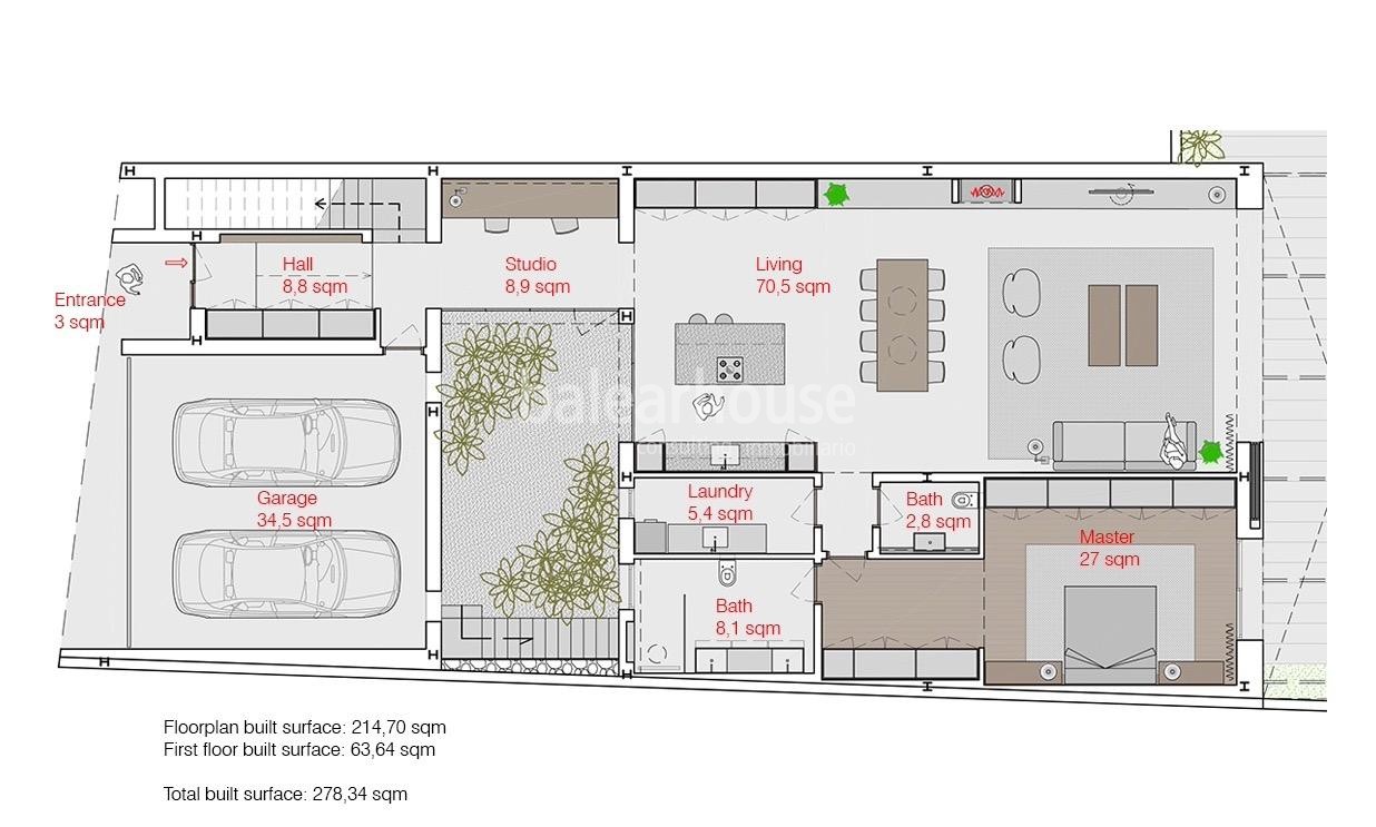 Neues Projekt einer modernen Finca in Establiments mit Schwimmbad, Garten und traditionellen Element