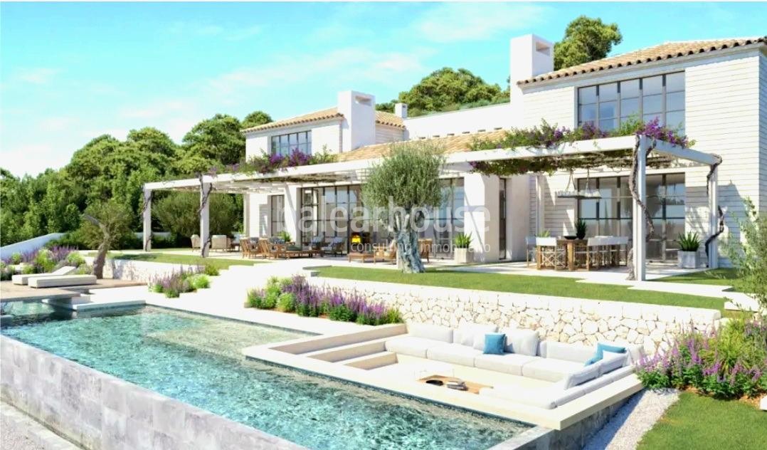 Gran villa de obra nueva con un elegante diseño contemporáneo y vistas deslumbrantes al mar.