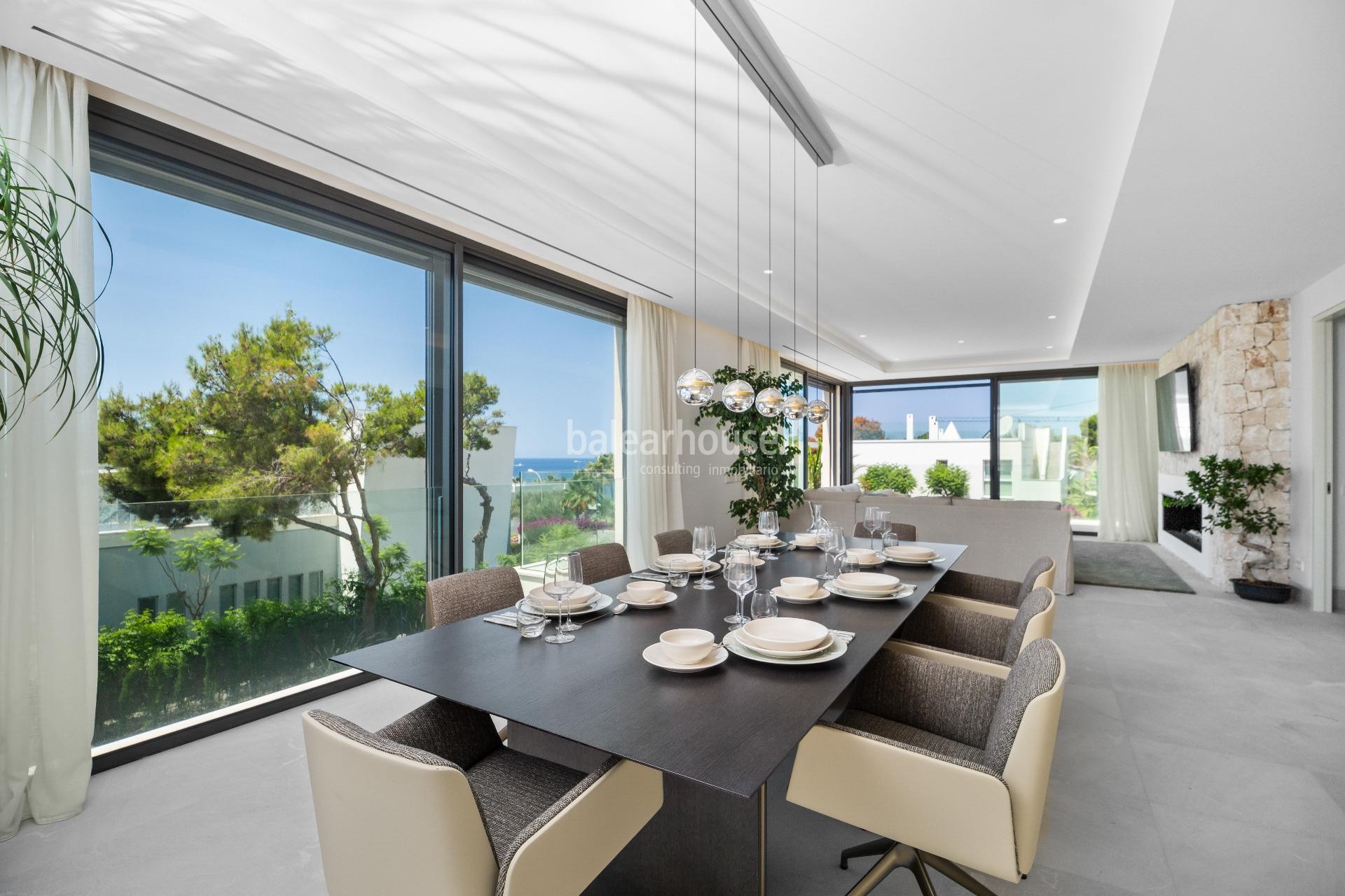 Bright new villa in modern design with excellent sea views in exclusive area of Santa Ponsa