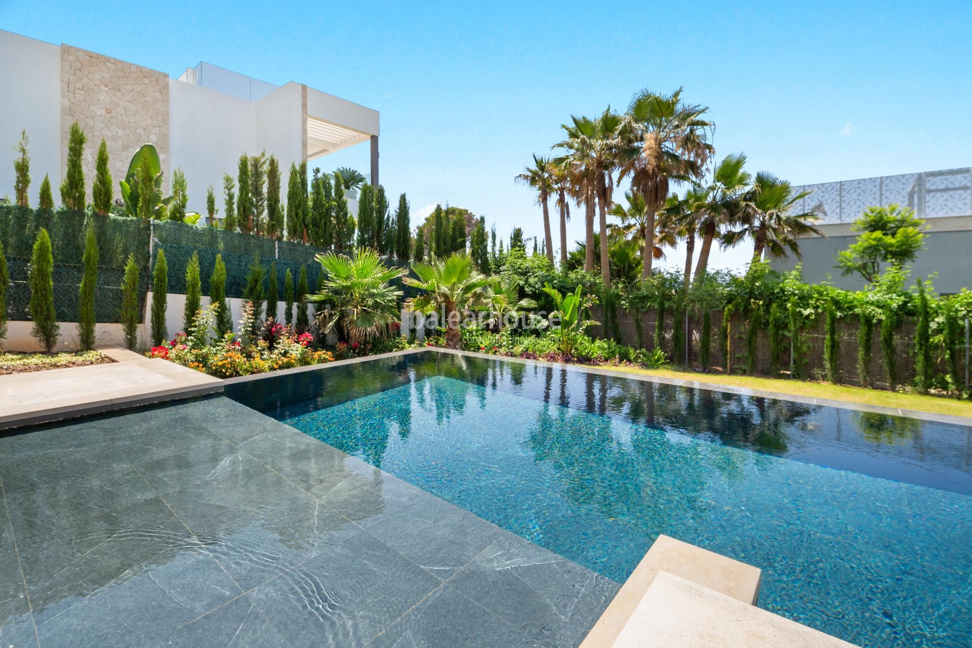 Bright new villa in modern design with excellent sea views in exclusive area of Santa Ponsa