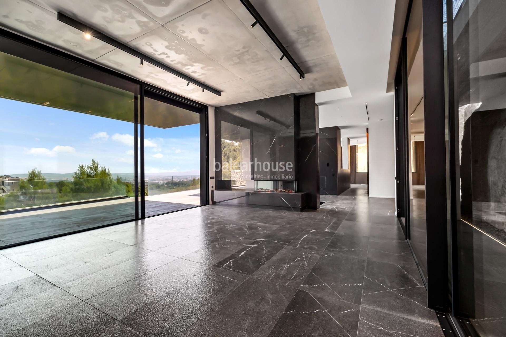 Design and spectacular city views come together in this newly built villa in Son Vida.