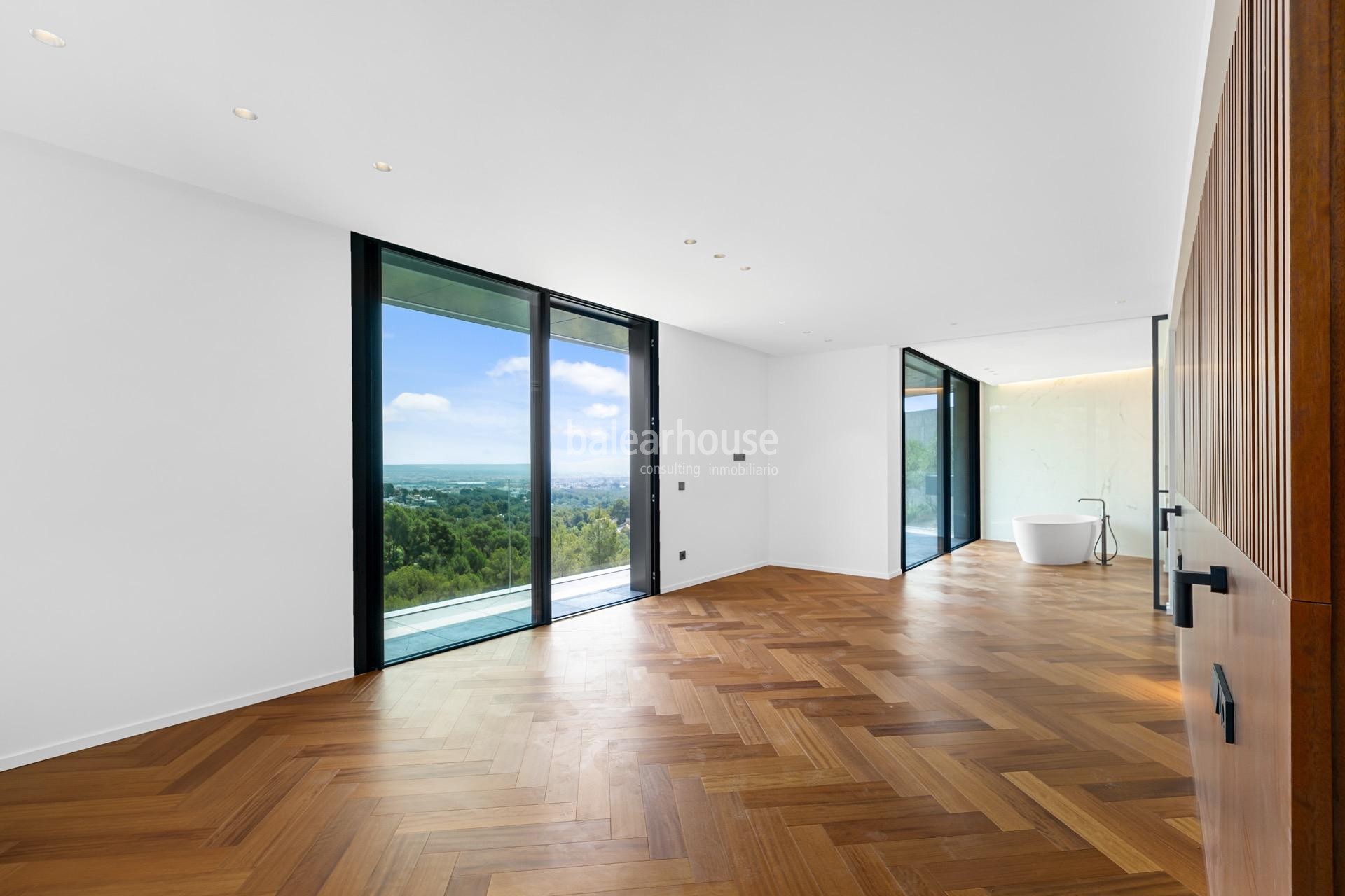 Design and spectacular city views come together in this newly built villa in Son Vida.