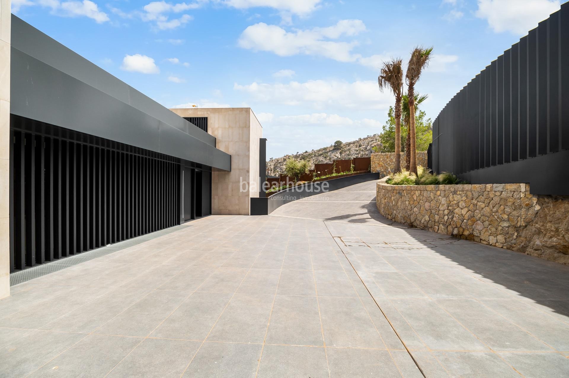 Design and spectacular city views come together in this newly built villa in Son Vida.