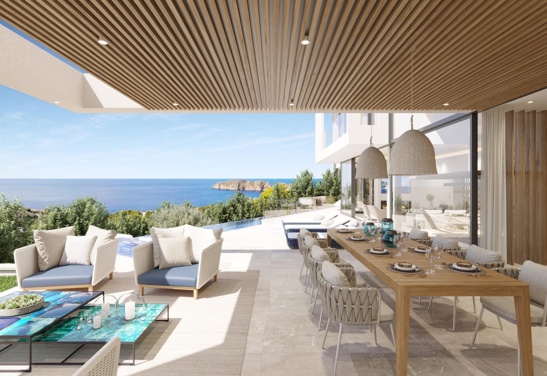 Designer villa project with spectacular sea views in exclusive residential area