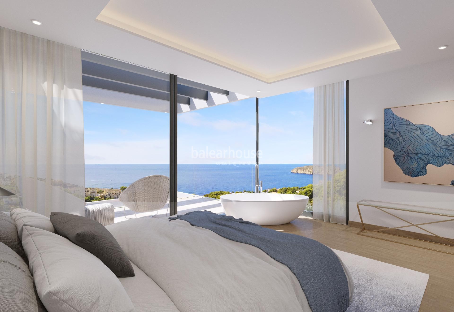 Designer villa project with spectacular sea views in exclusive residential area