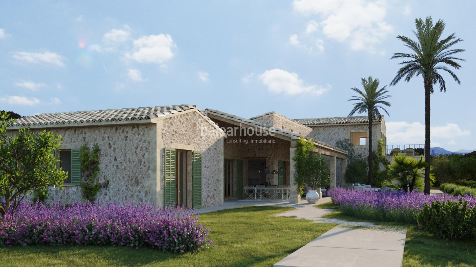 Gran finca de obra nueva en un extenso terreno con magníficas vistas a las verdes montañas