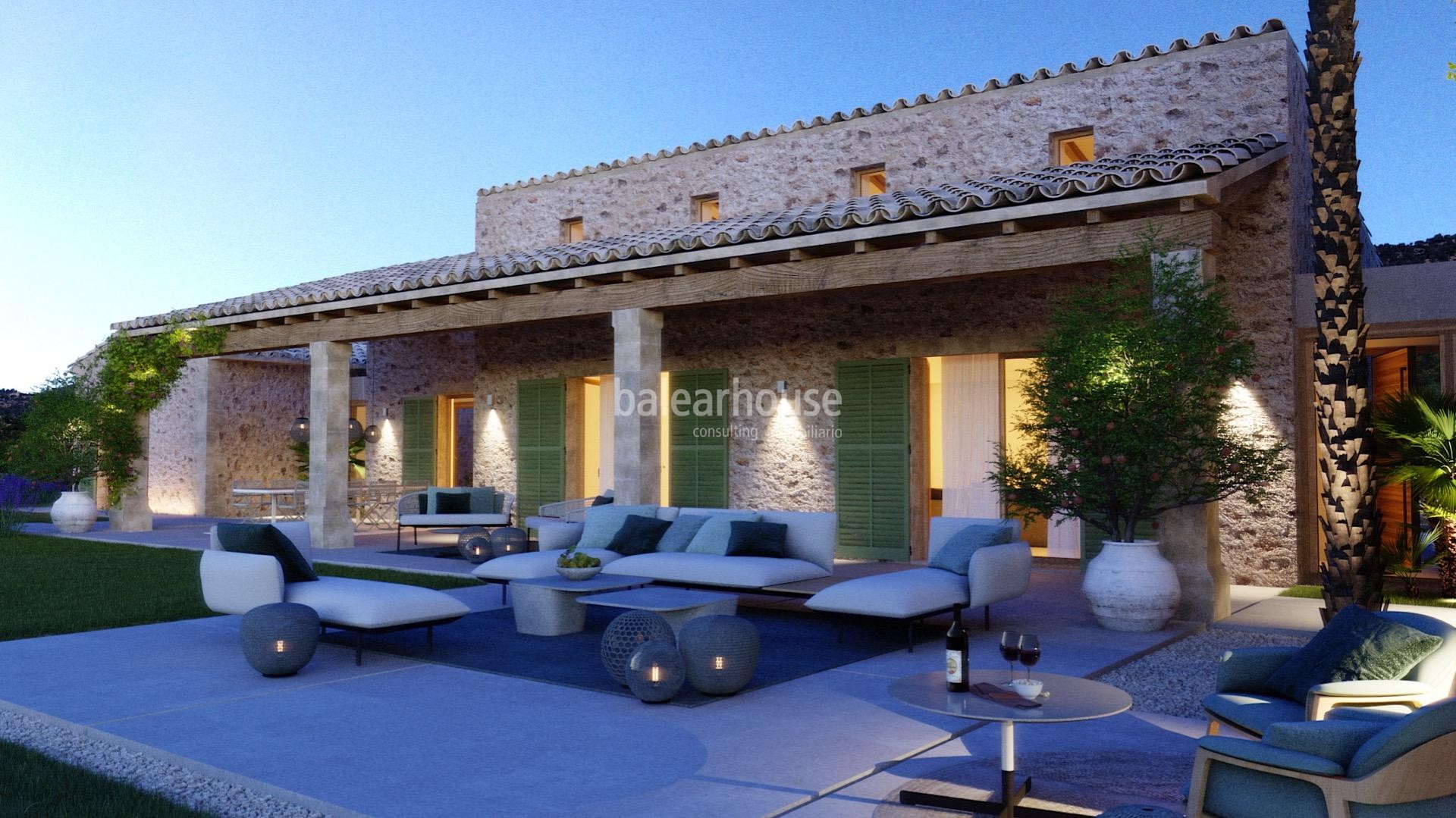 Gran finca de obra nueva en un extenso terreno con magníficas vistas a las verdes montañas