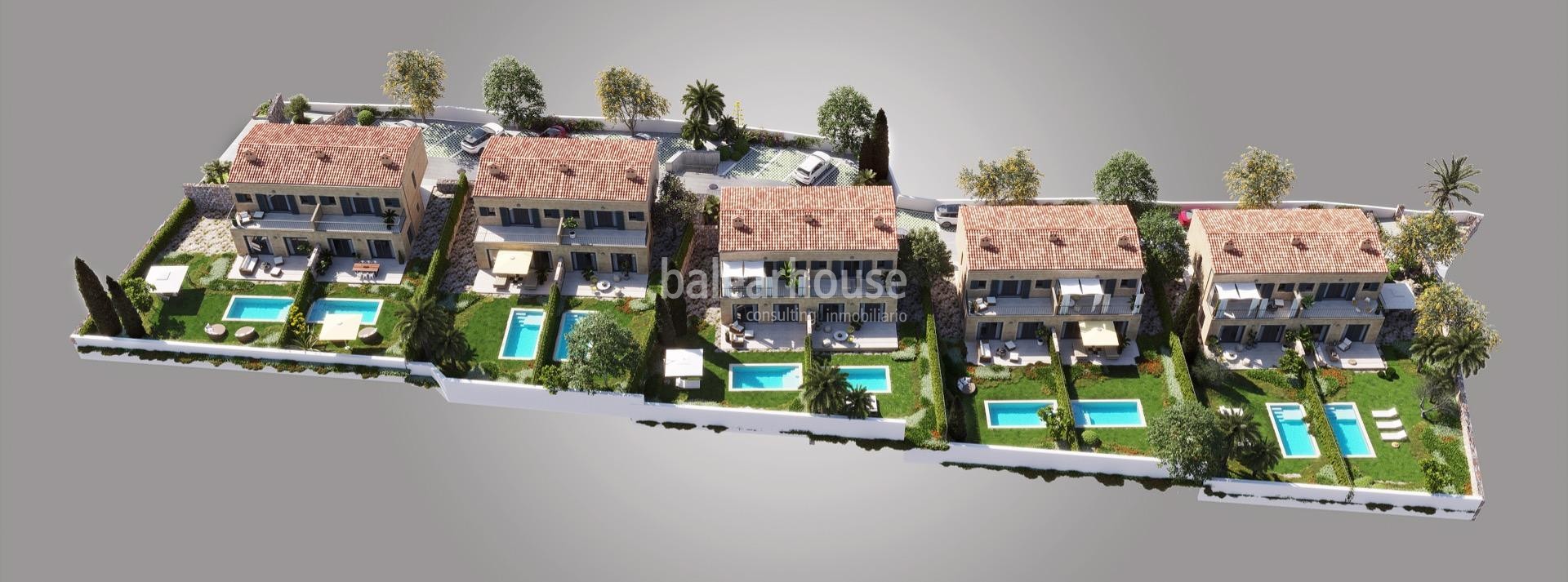 Beautiful newly built houses with private garden and swimming pool in a stunning natural landscape.