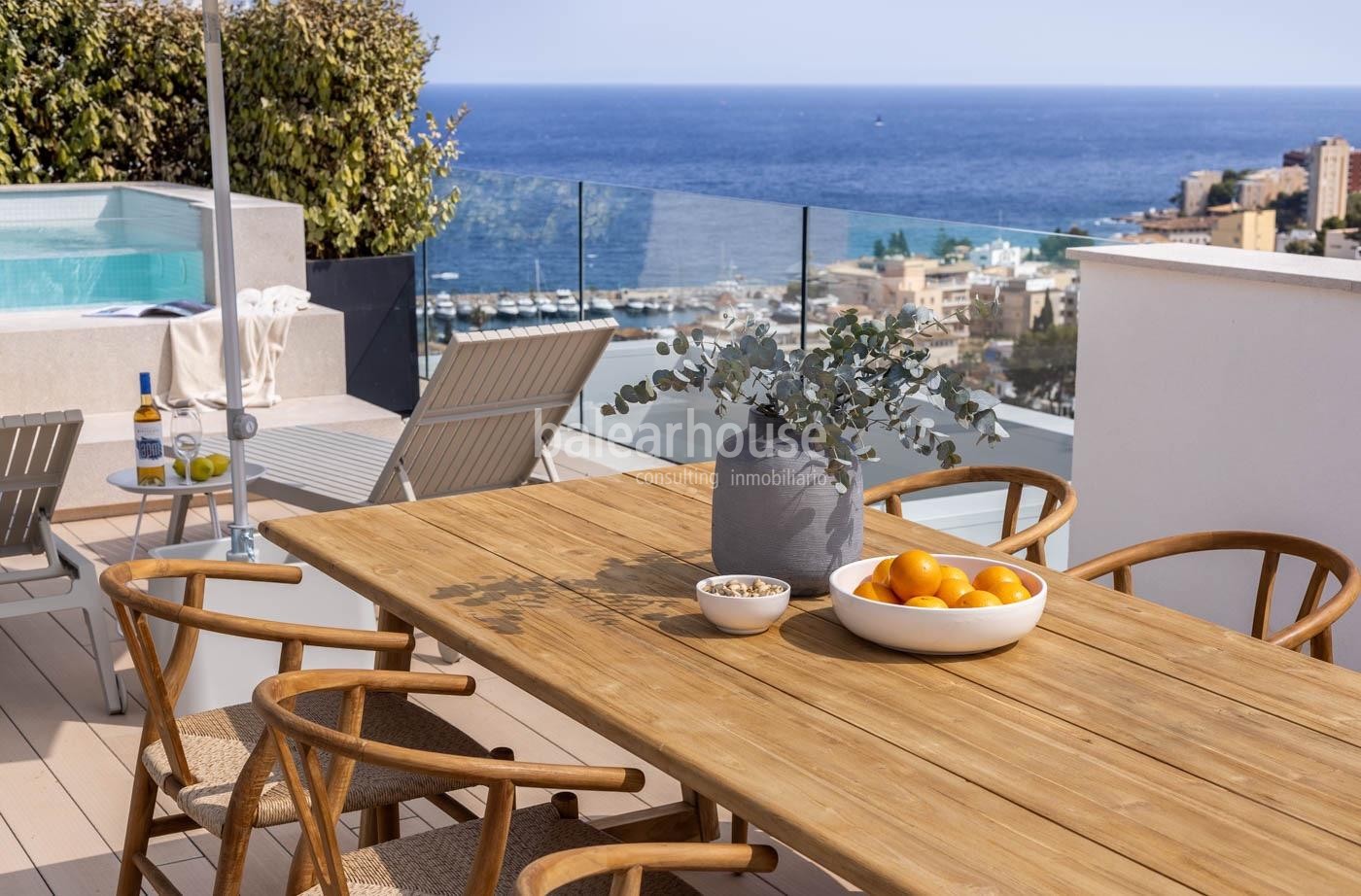 Neues Penthouse mit unverbaubarem Meerblick und privater Sonnenterrasse mit Schwimmbad in San Agustí
