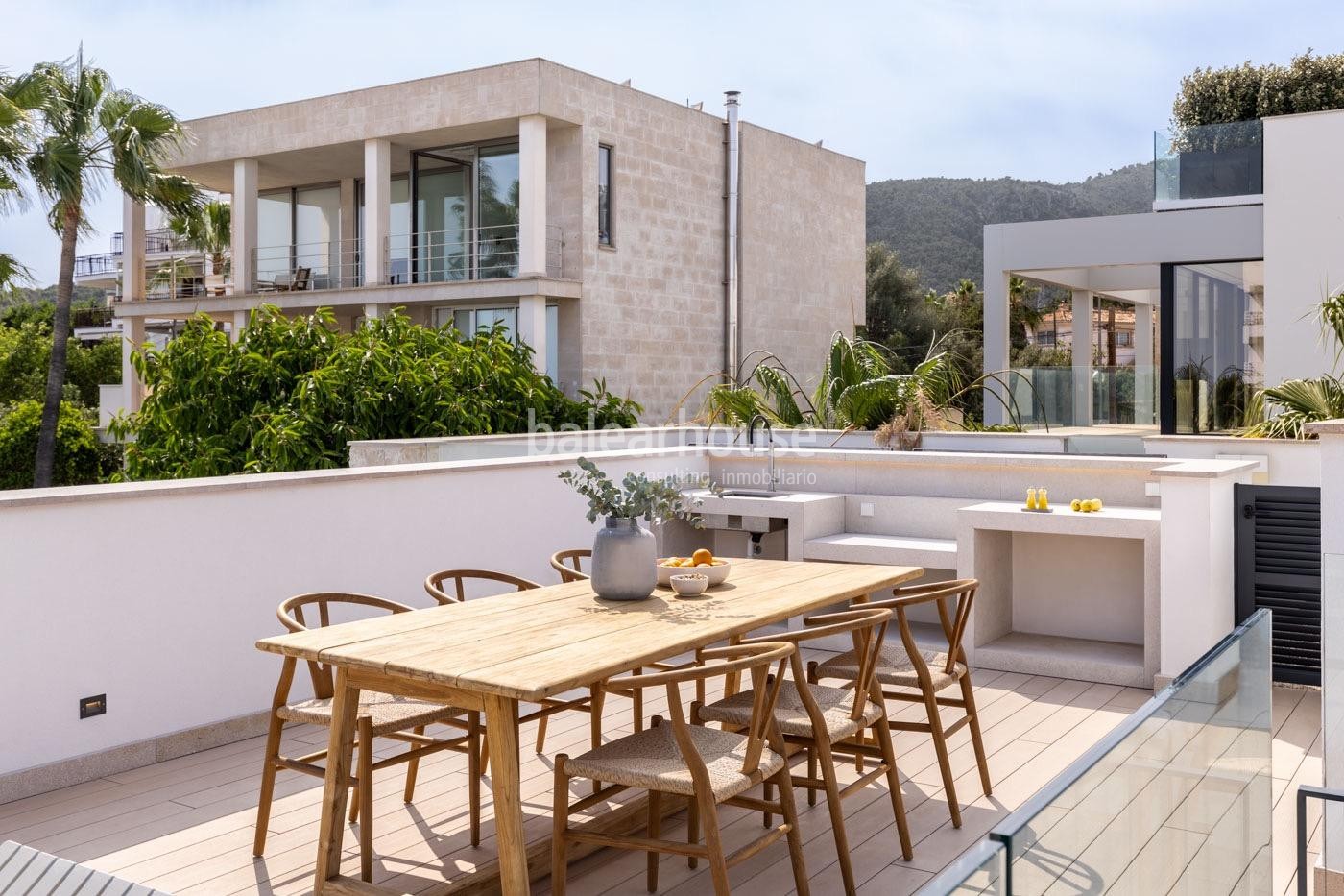 Neues Penthouse mit unverbaubarem Meerblick und privater Sonnenterrasse mit Schwimmbad in San Agustí