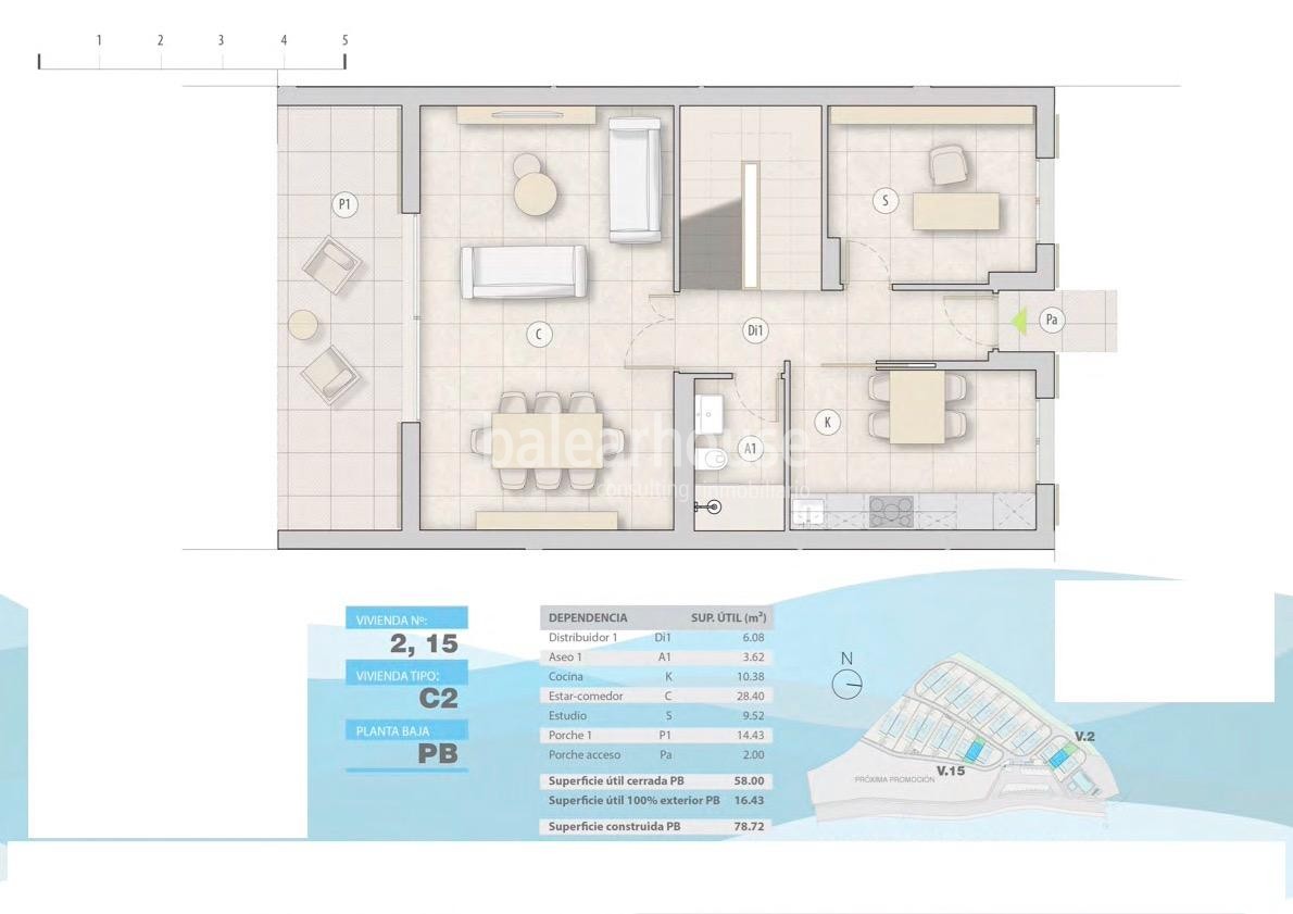 Moderne, neu gebaute Einfamilienhäuser in der grünen Gegend von Sa Teulera, mit Terrasse und Garten.