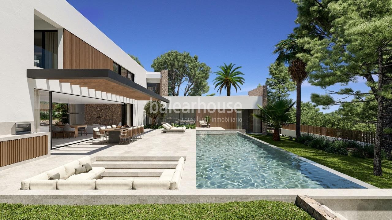 Spectacular designer villa under construction in an elegant and exclusive residential area.