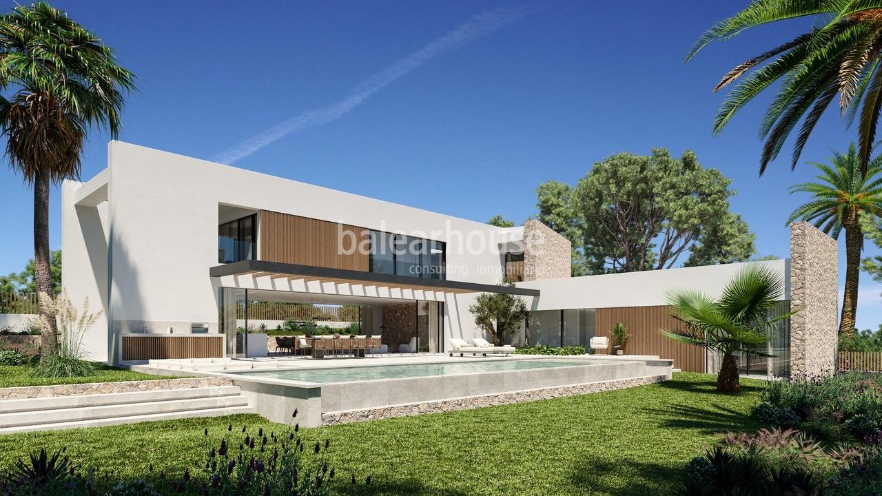 Spectacular designer villa under construction in an elegant and exclusive residential area.