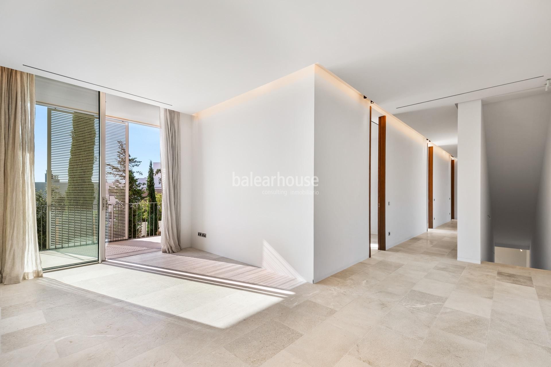 New villa of modern design, high quality and sea views in the excellent area of Bonanova.