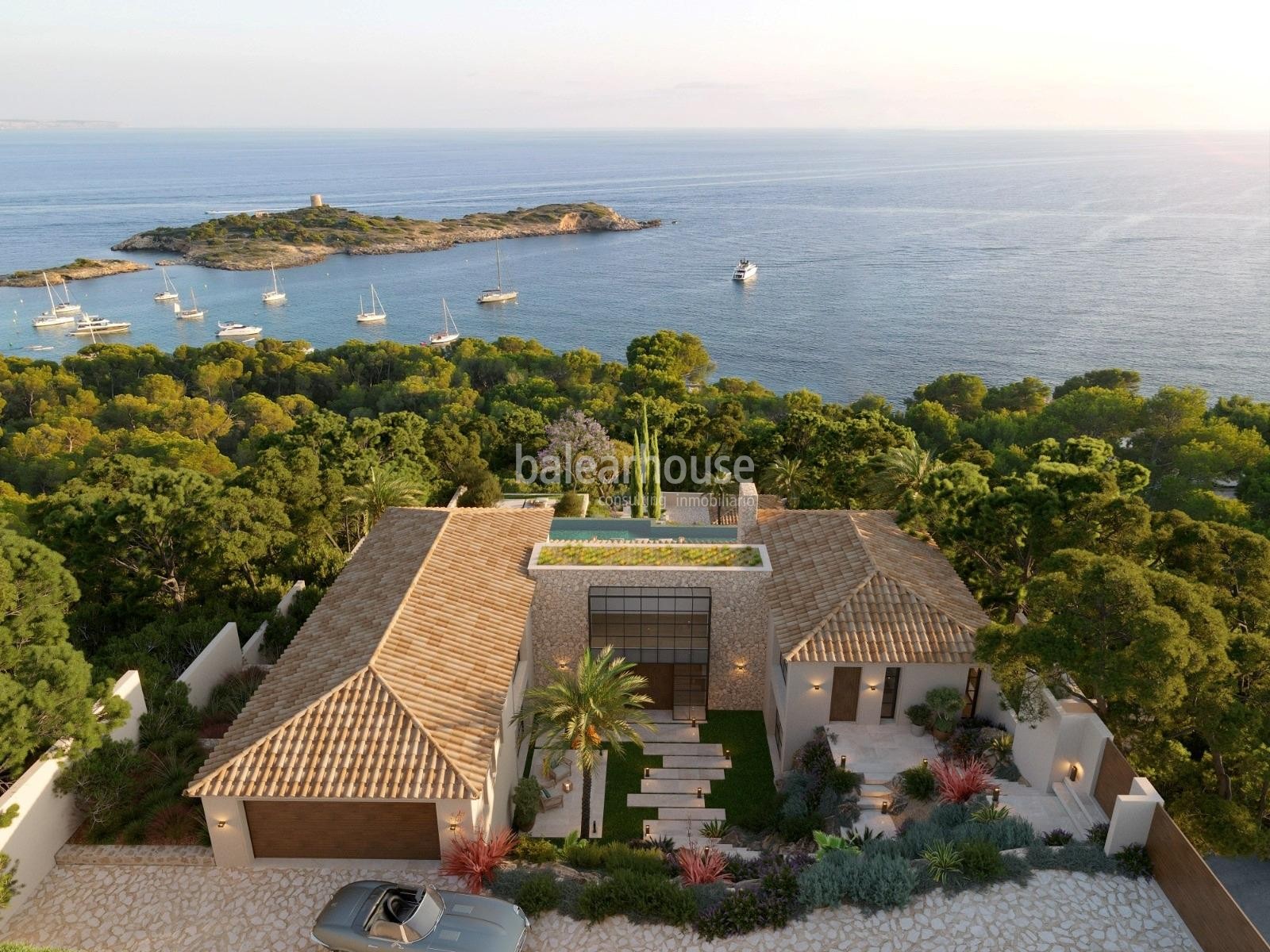 Gran villa de obra nueva con un elegante diseño contemporáneo y vistas deslumbrantes al mar.