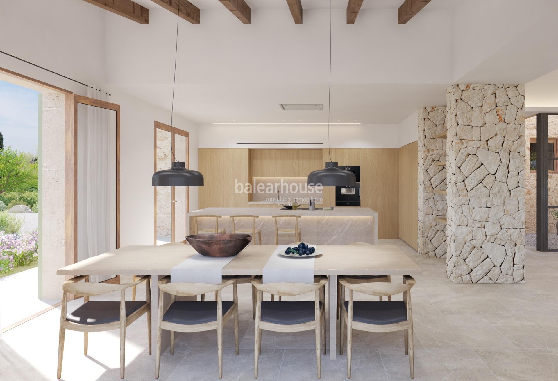Magnificent newly built finca in a paradise among vineyards in the interior of Mallorca