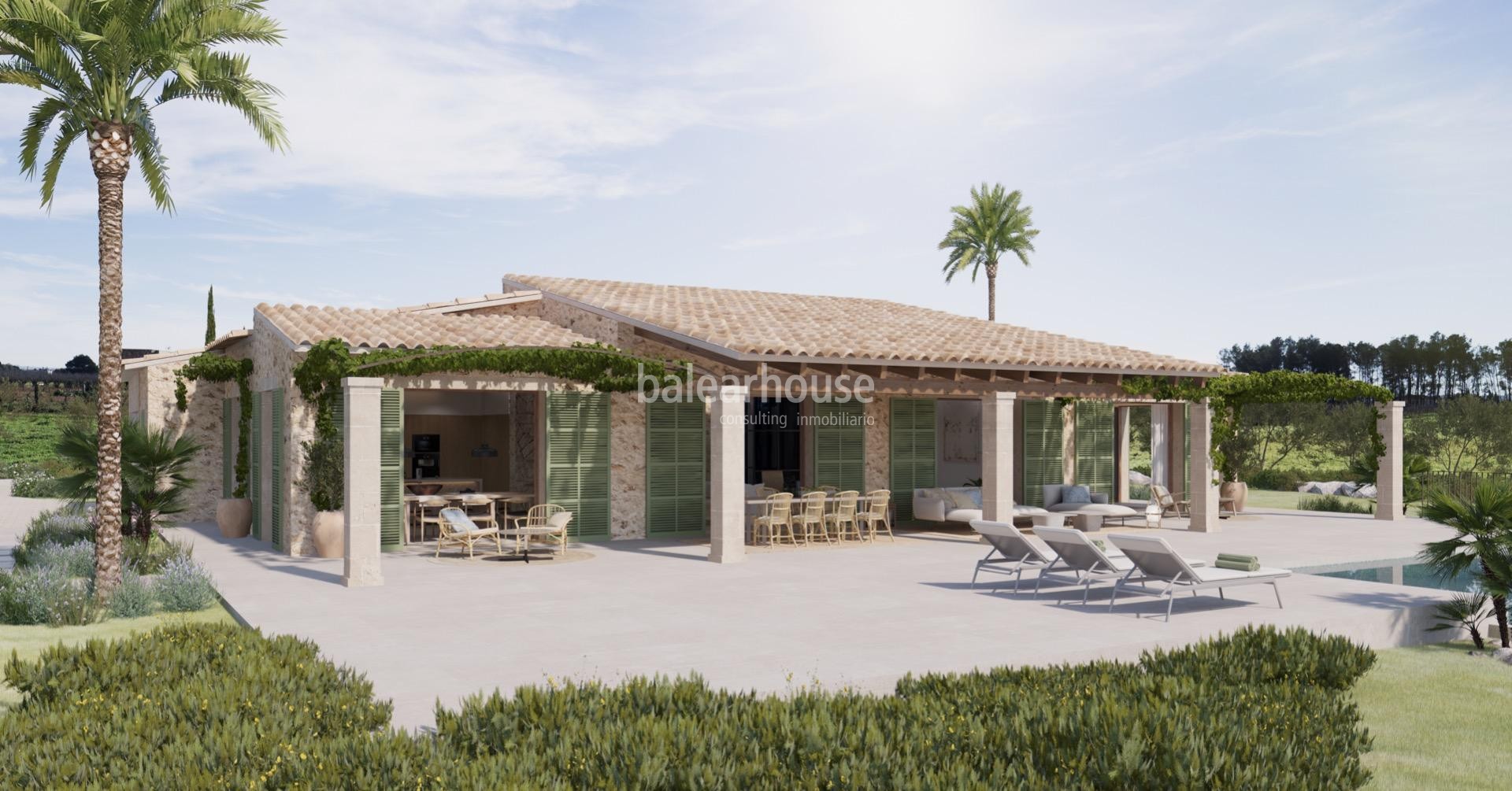 Magnificent newly built finca in a paradise among vineyards in the interior of Mallorca