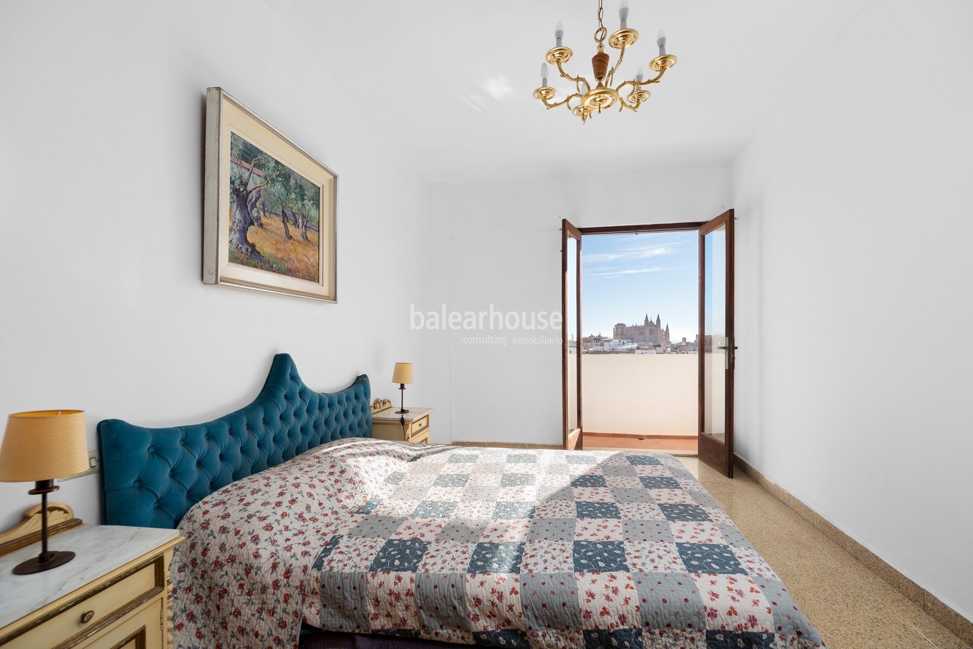 Large light-filled flat with terraces and spectacular views in Paseo Mallorca