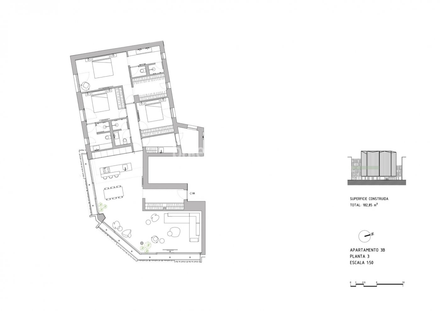 Neue Häuser mit innovativer, moderner Architektur an Palmas privilegiertem Paseo Mallorca