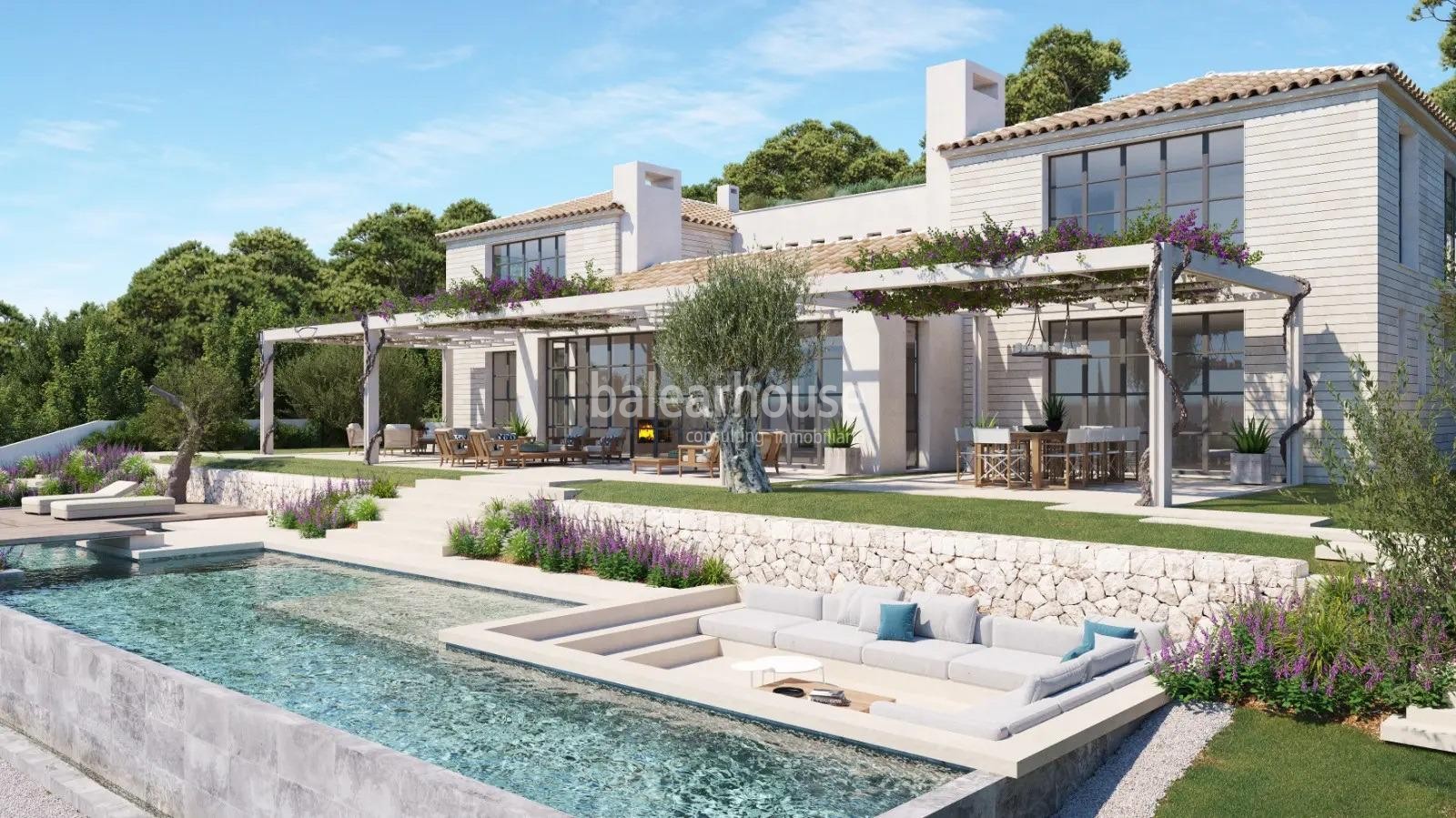 Große, neu gebaute Villa mit elegantem, modernem Design und herrlichem Meerblick.