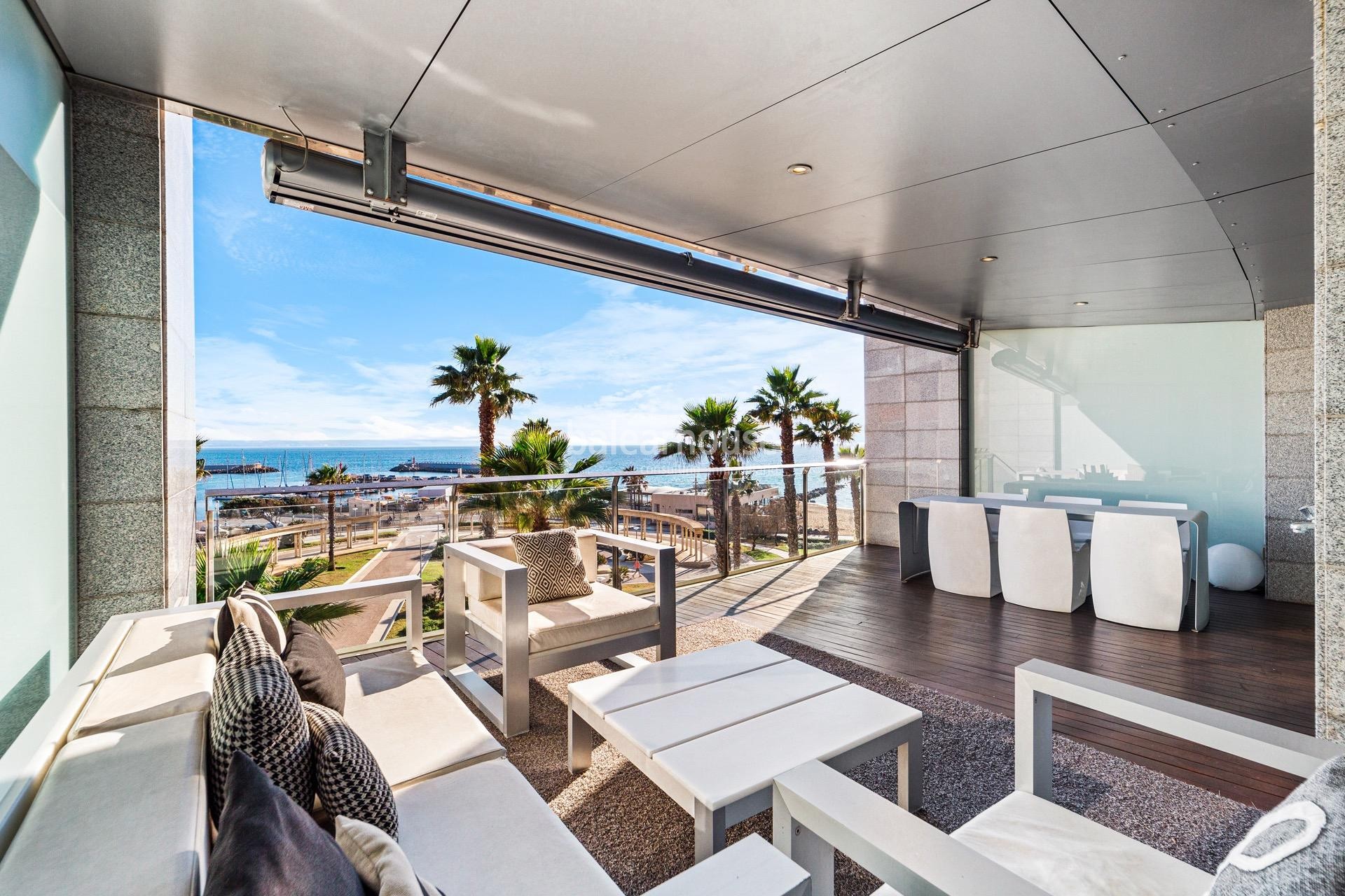 Exklusive Wohnung mit großer Terrasse, privilegierte Lage an der Strandpromenade von Portixol