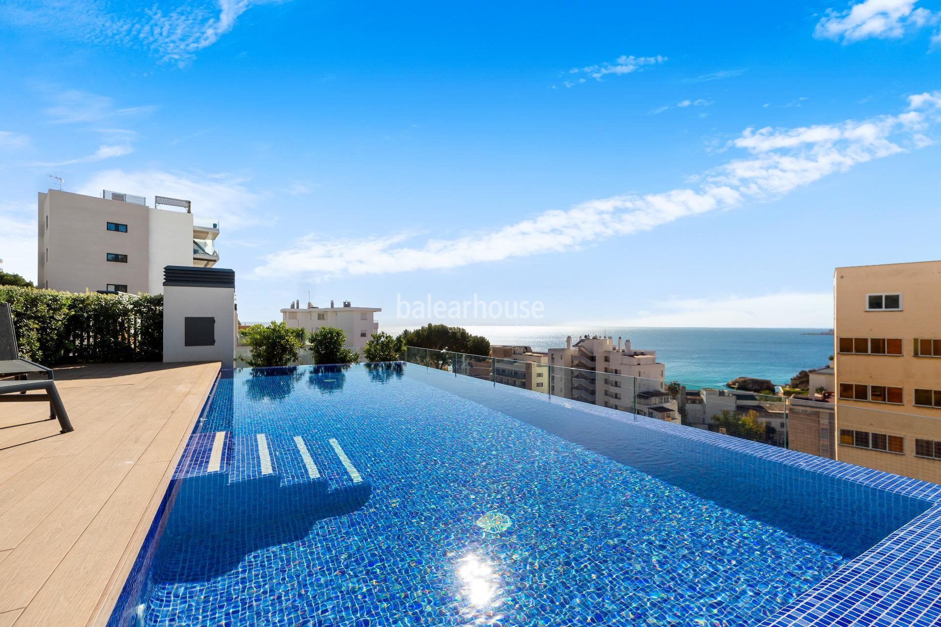 Spektakuläres, neu gebautes Penthouse mit privatem Pool und herrlichem Meerblick in Strandnähe