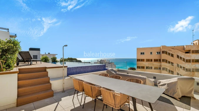 Spektakuläres, neu gebautes Penthouse mit privatem Pool und herrlichem Meerblick in Strandnähe
