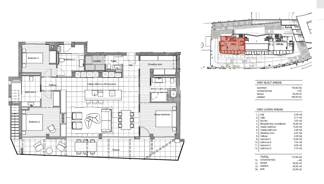 Spektakuläres, neu gebautes Penthouse mit privatem Pool und herrlichem Meerblick in Strandnähe