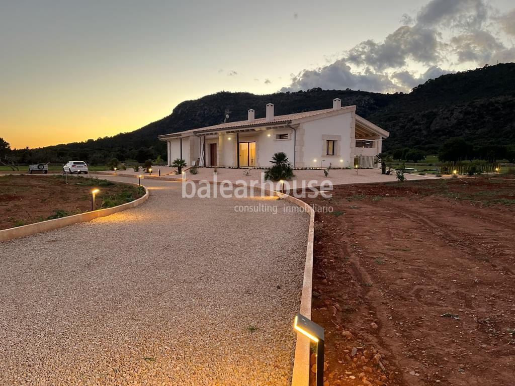 Finca de obra nueva con preciosas vistas a las montañas cerca de Inca