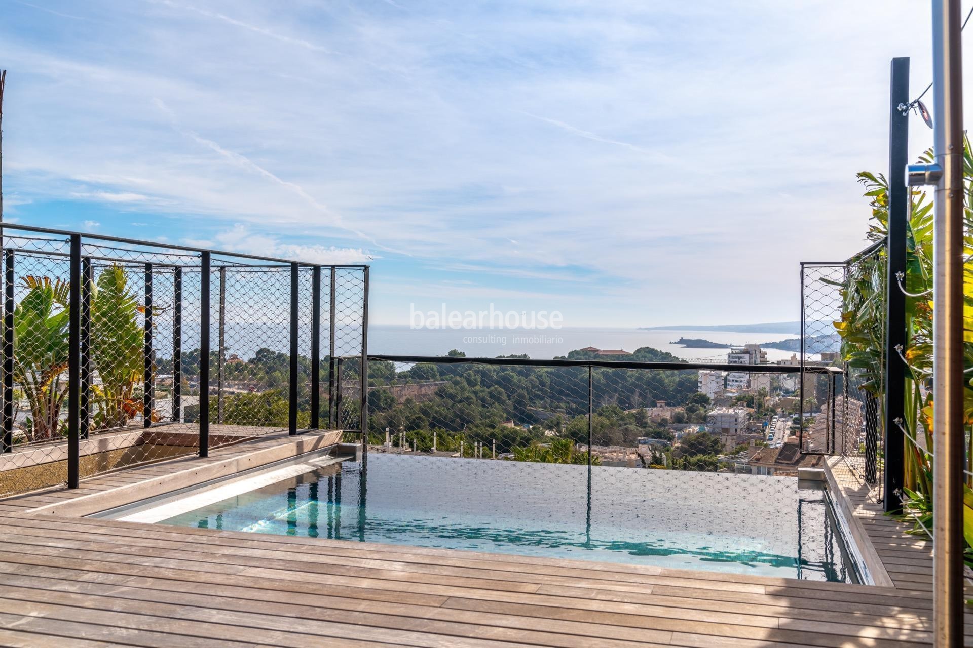 Atemberaubendes Penthouse mit Meerblick, privatem Pool und Designerarchitektur in Palma