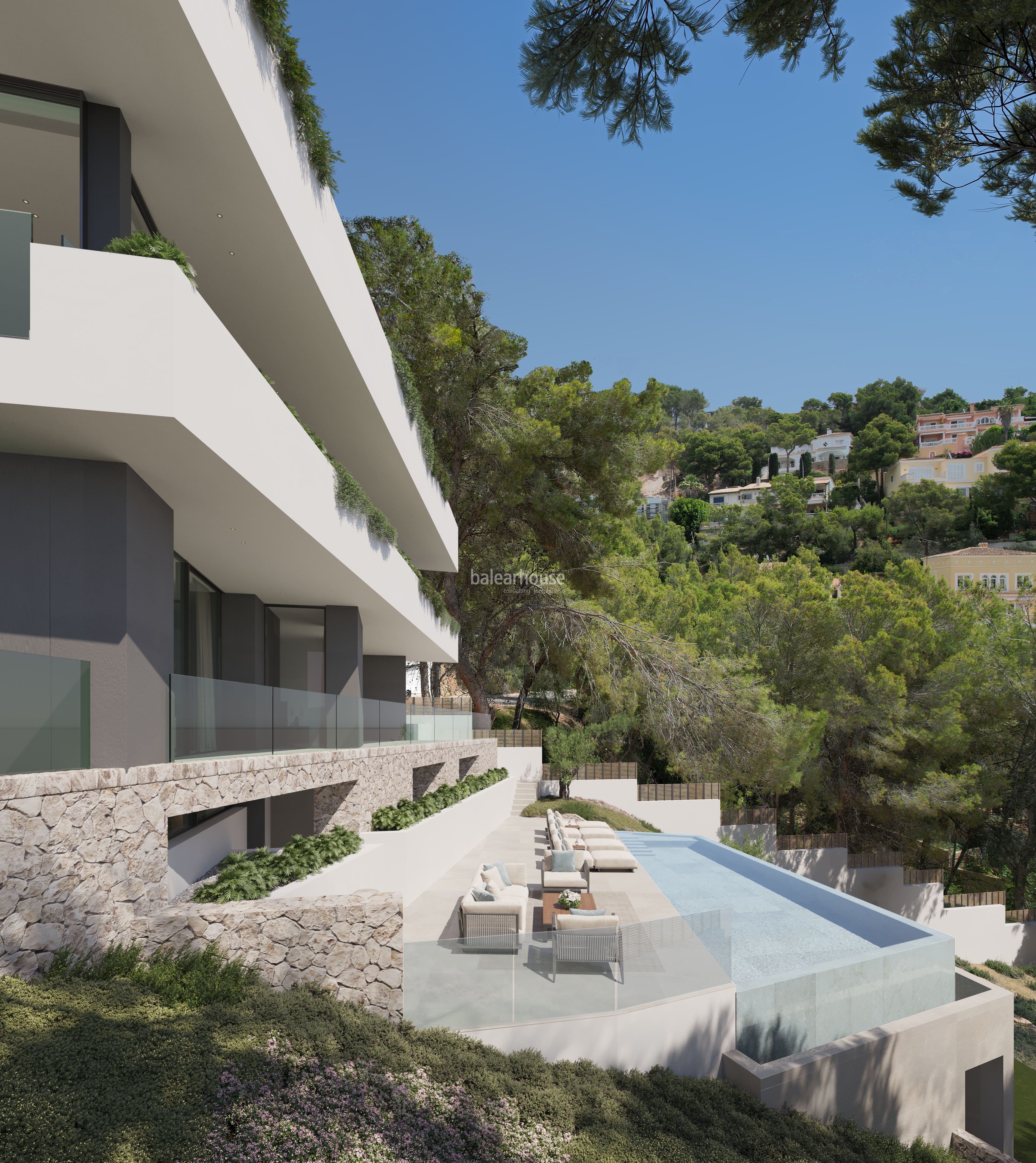Moderne Neubauvilla in Costa d'en Blanes mit wunderschönem Blick bis zum Meer