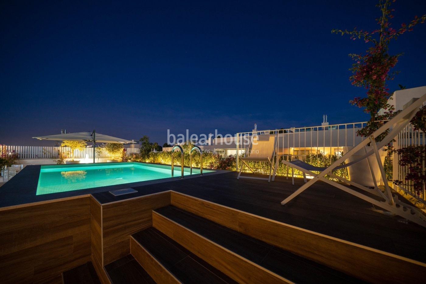Fantástico ático con solarium privado en un cuidado complejo frente al golf en Palma