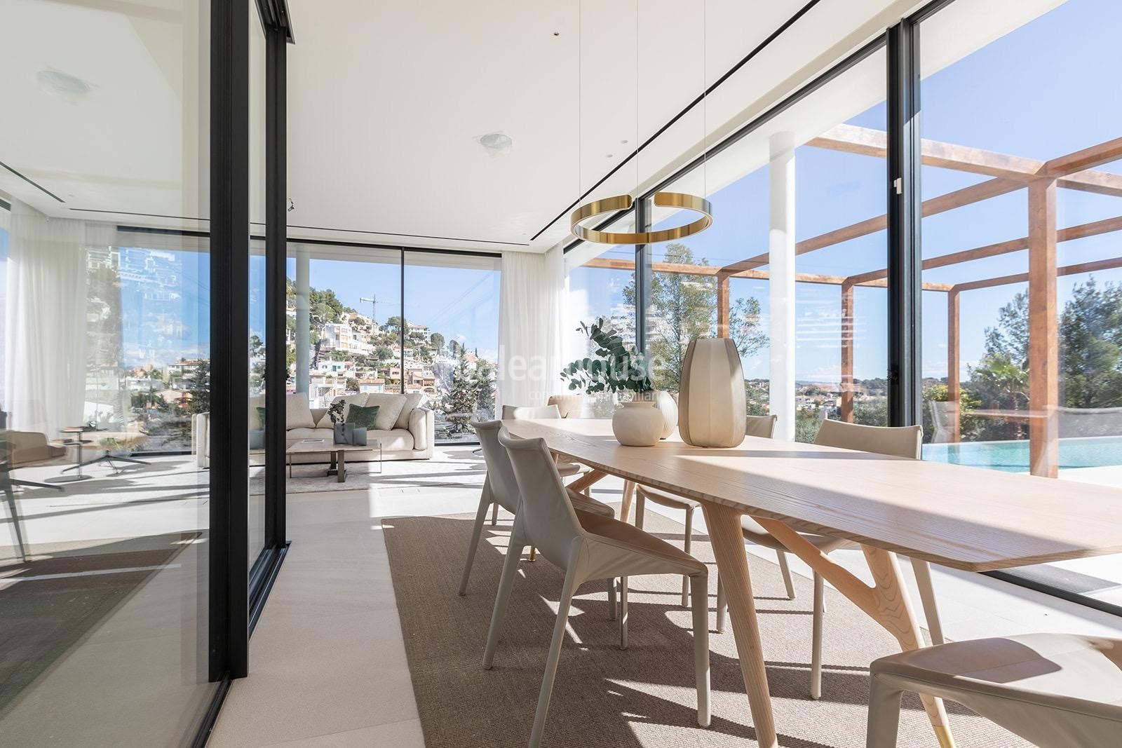 Spectacular new designer villa with high qualities and fantastic views of the hills of Palma.