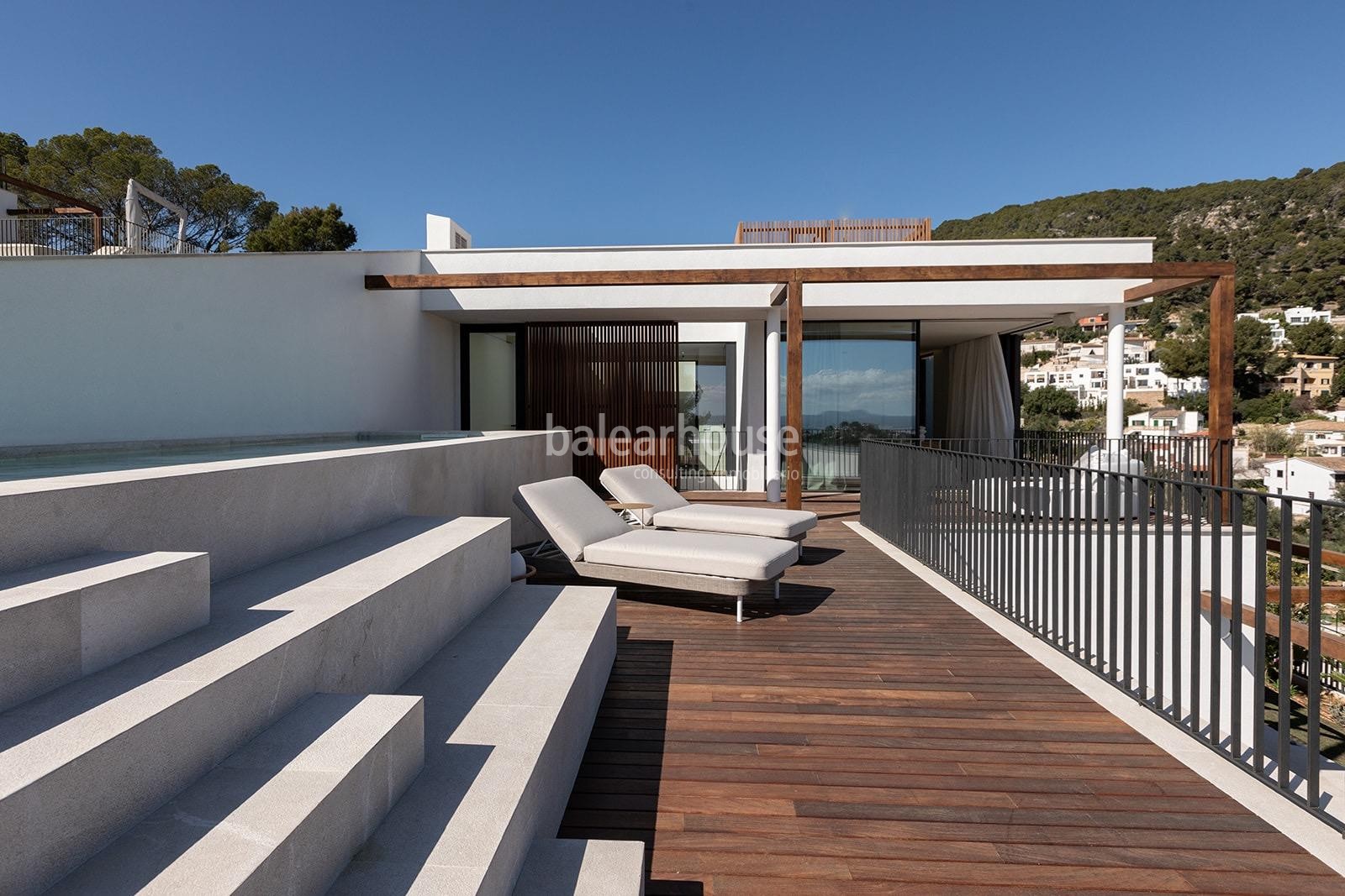 New villa of spectacular design and high qualities with great views of the mountains in Genova