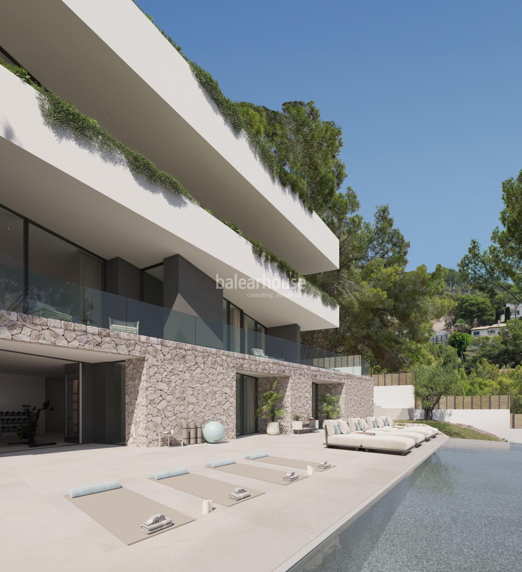 Contemporánea villa de obra nueva en Costa d’en Blanes con preciosas vistas que llegan hasta el mar