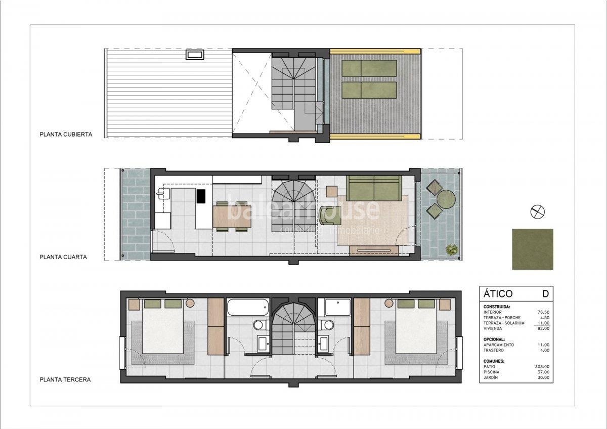 Fantástico ático de obra nueva en Palma con terraza privada y área común de piscina con solarium