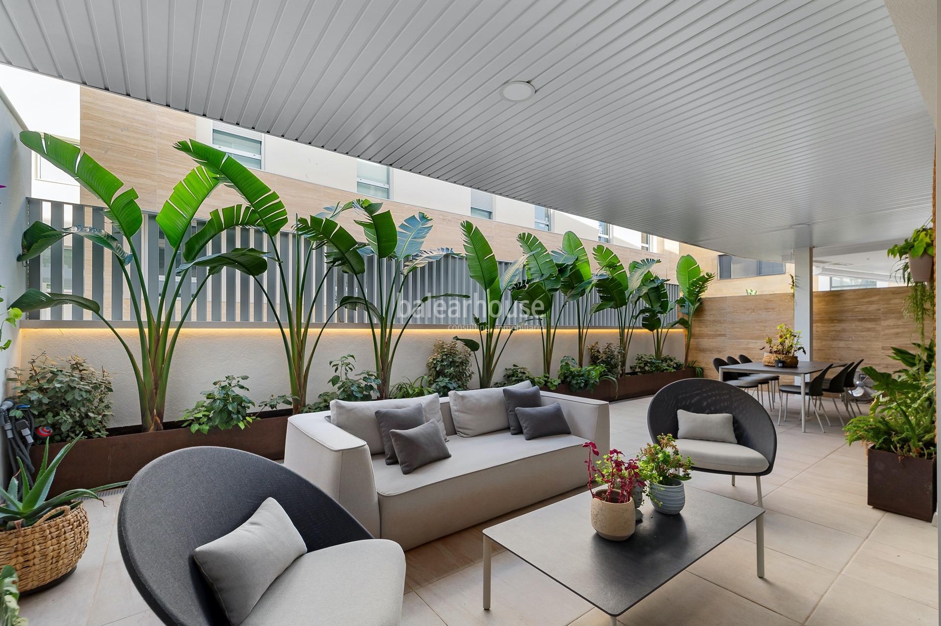 Fantástica planta baja dúplex con terraza y jardín en exclusivo complejo residencial en Son Quint.