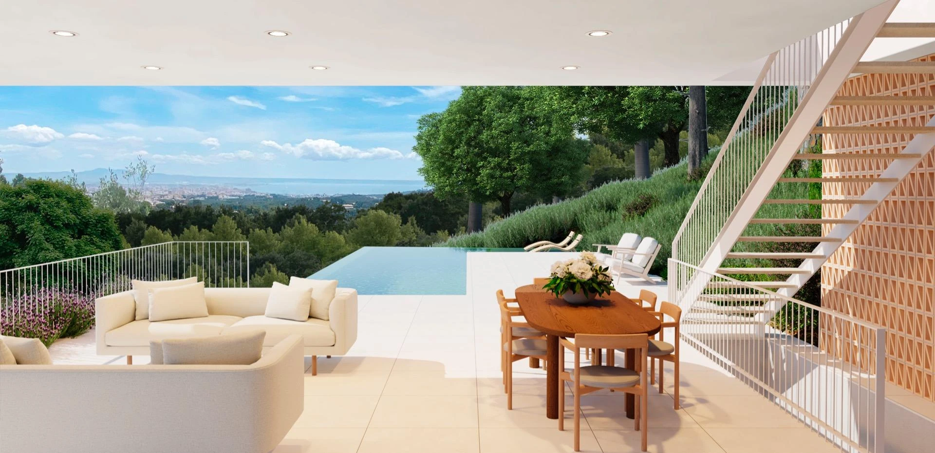 Excelente terreno en Son Vida rodeado de gran zona verde y vistas hasta el mar.