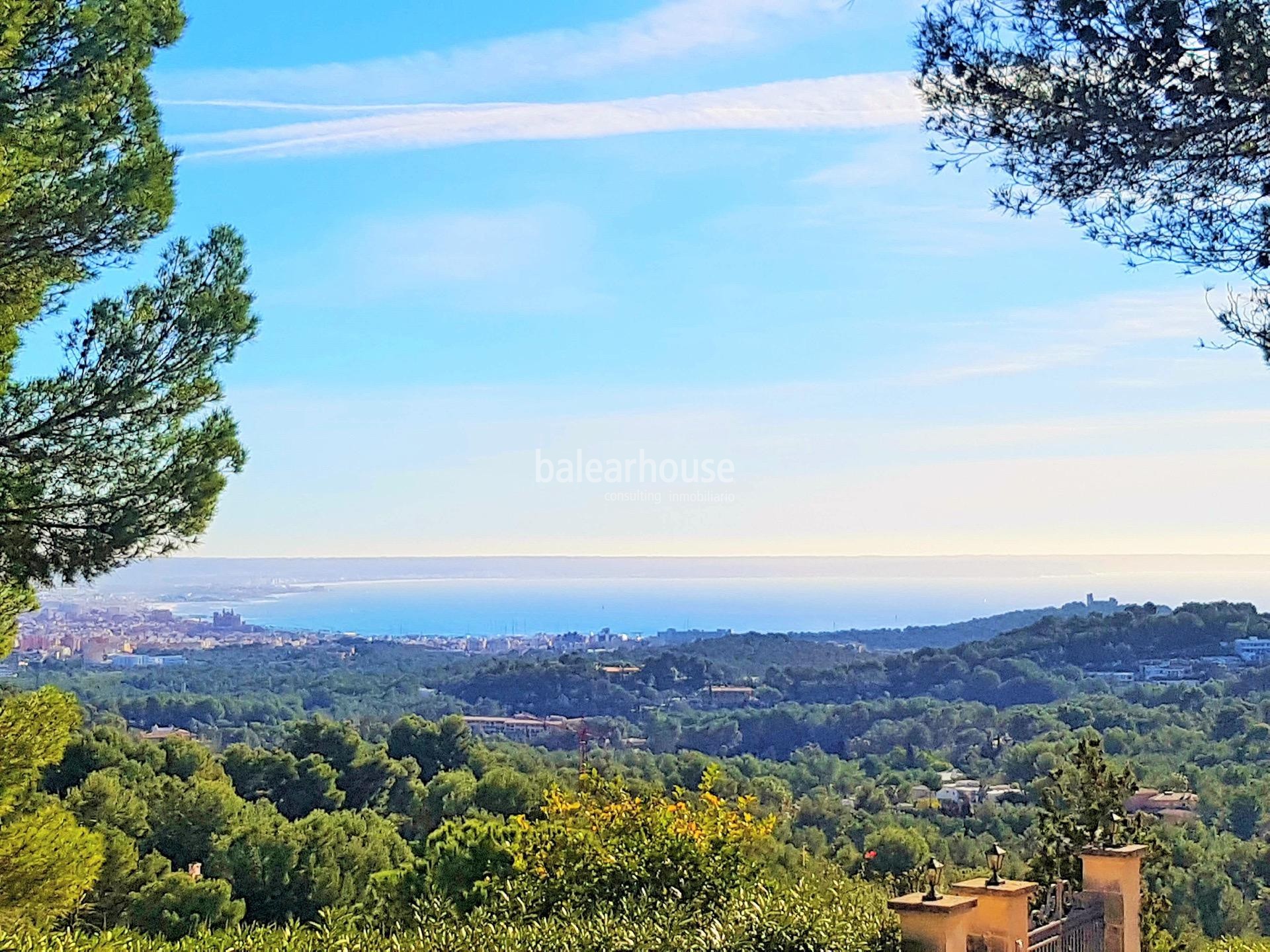 Excelente terreno en Son Vida rodeado de gran zona verde y vistas hasta el mar.