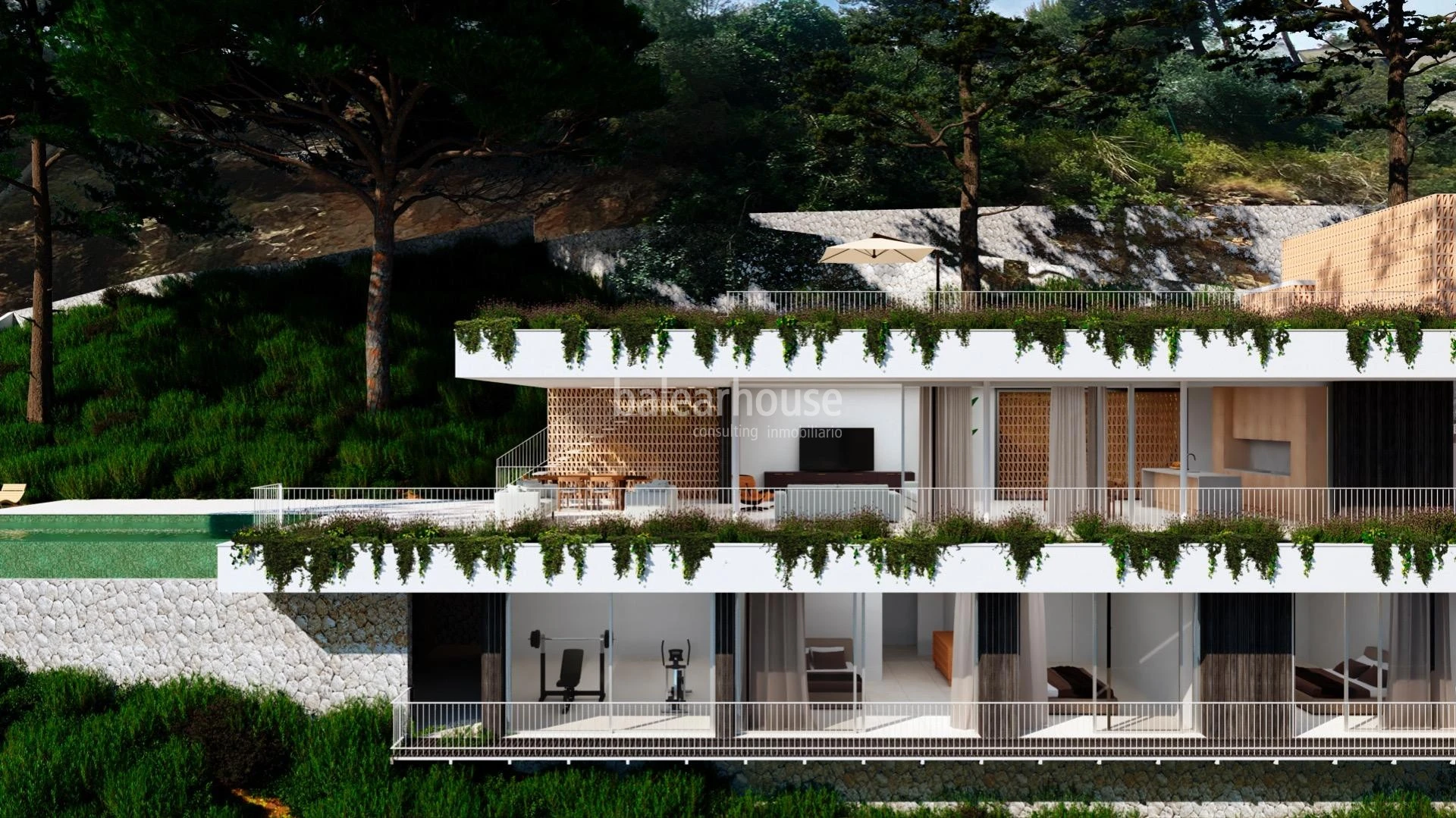 Excelente terreno en Son Vida rodeado de gran zona verde y vistas hasta el mar.