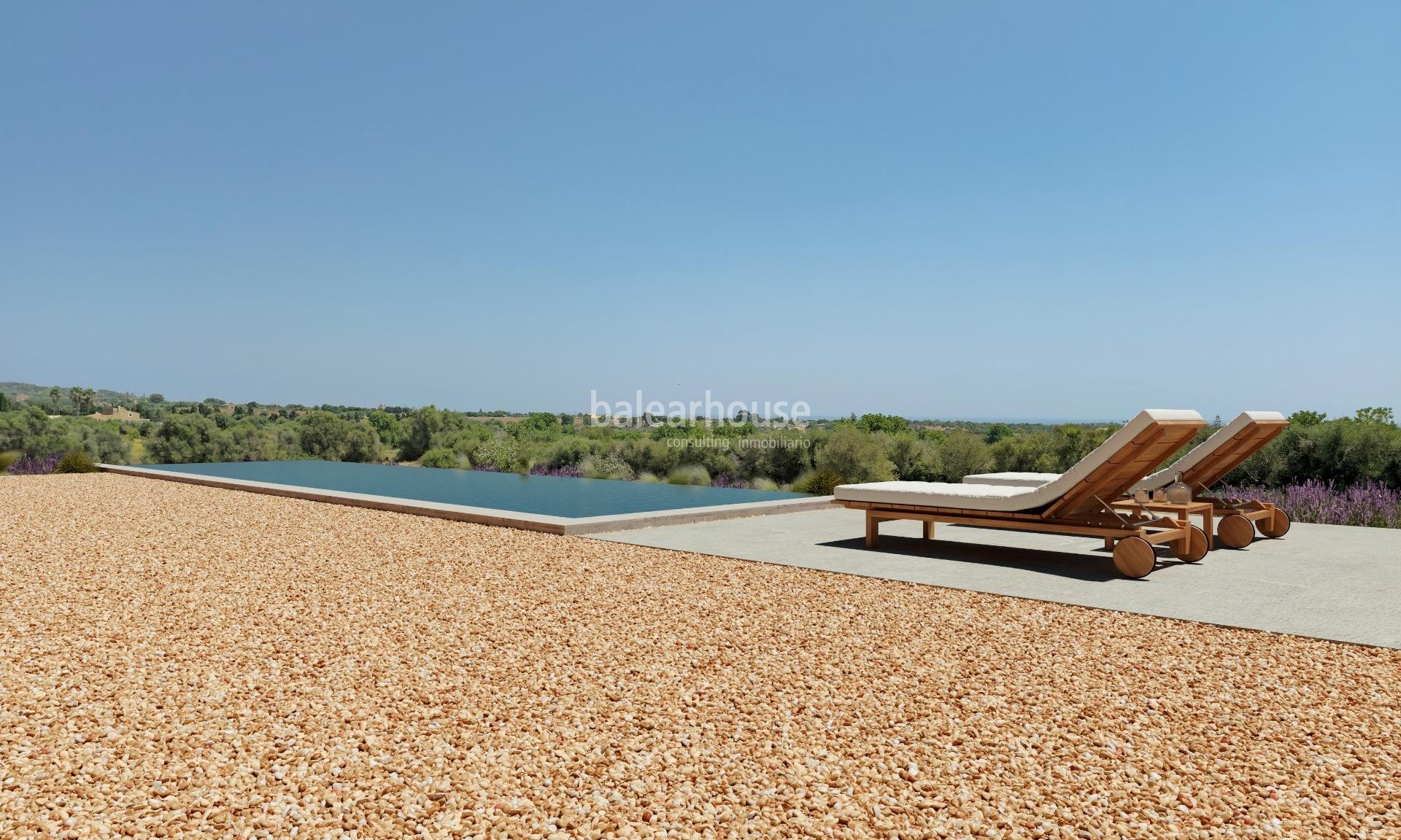 Grundstück mit Finca-Projekt auf dem mallorquinischen Land in unmittelbarer Strandnähe