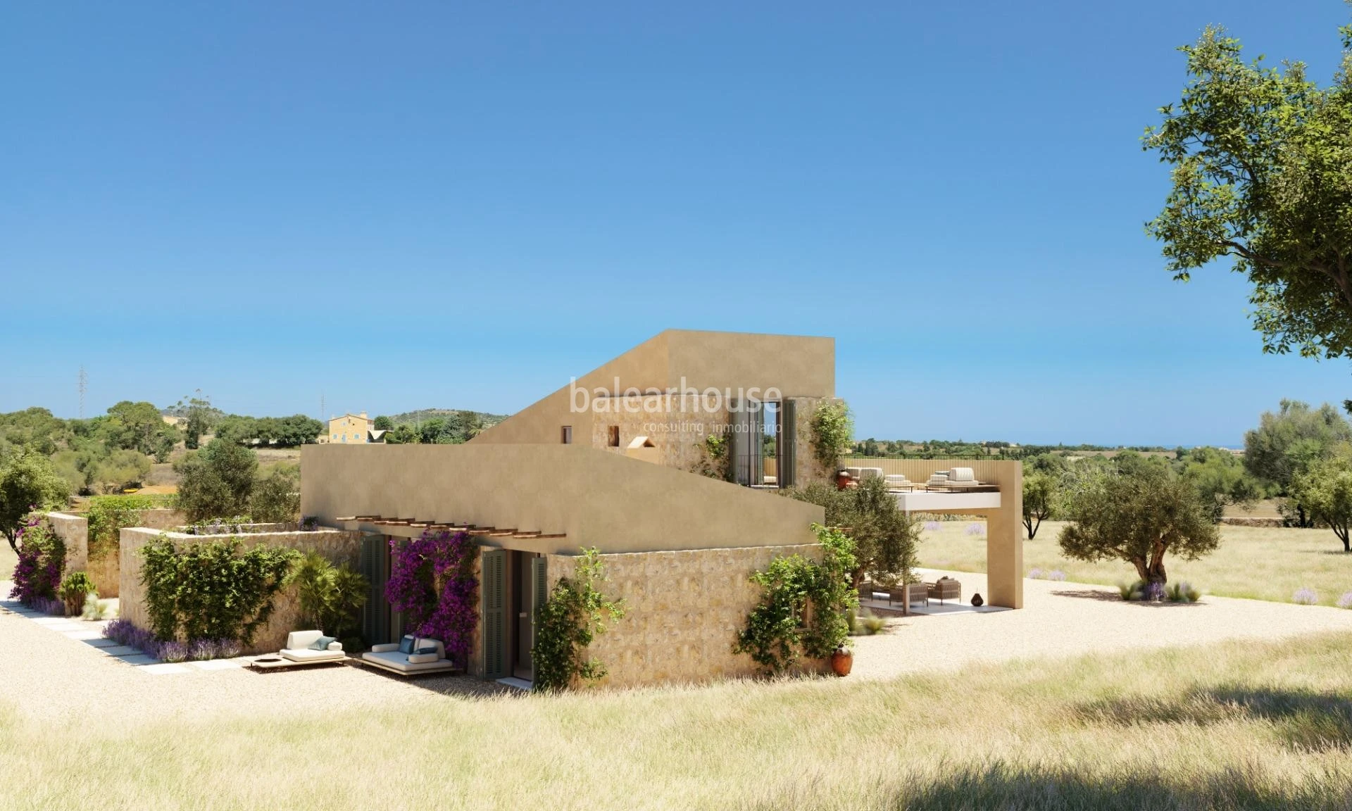 Excelente terreno con proyecto trazado de finca rústica en el campo mallorquín y muy cerca de playas