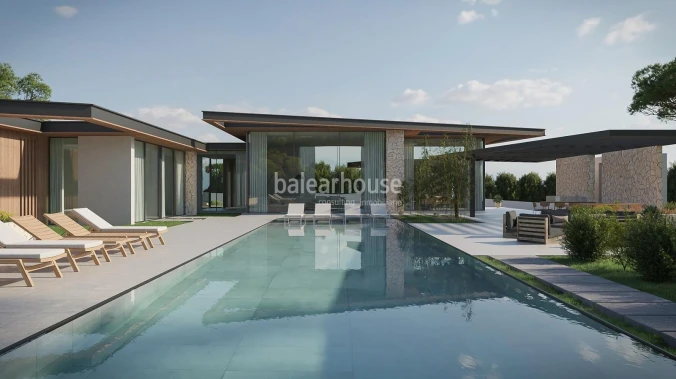 Large Moderna new build villa with garden and pool near the golf and sea in Santa Ponsa
