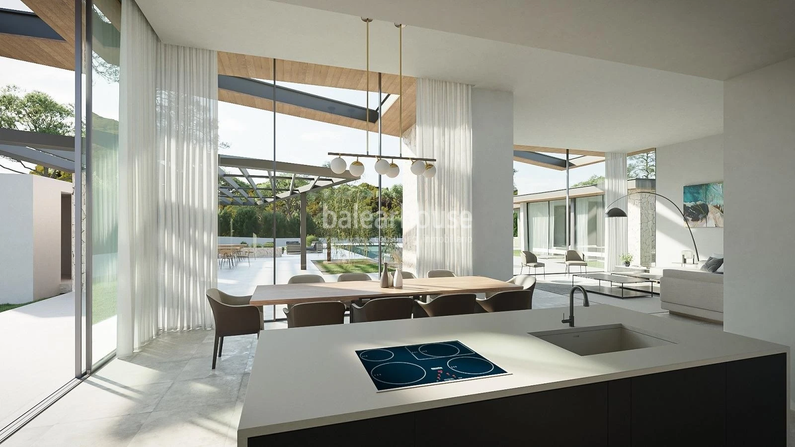 Gran villa moderna de obra nueva con jardín y piscina cerca del golf y mar en Santa Ponsa