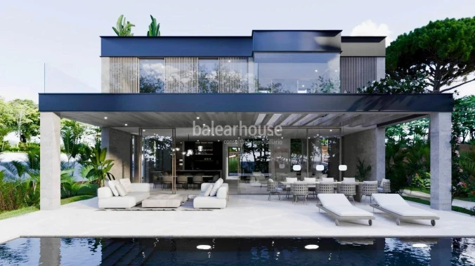 Estupendo solar en Bendinat con licencia, único por su excelente orientación sur y vistas al mar