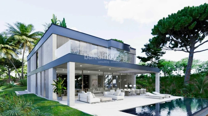 Estupendo solar en Bendinat con licencia, único por su excelente orientación sur y vistas al mar