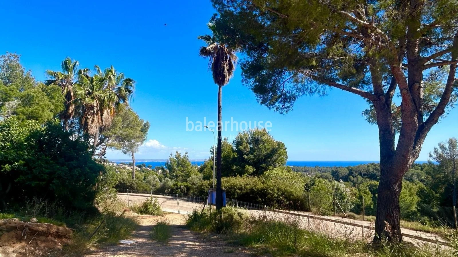 Estupendo solar en Bendinat con licencia, único por su excelente orientación sur y vistas al mar