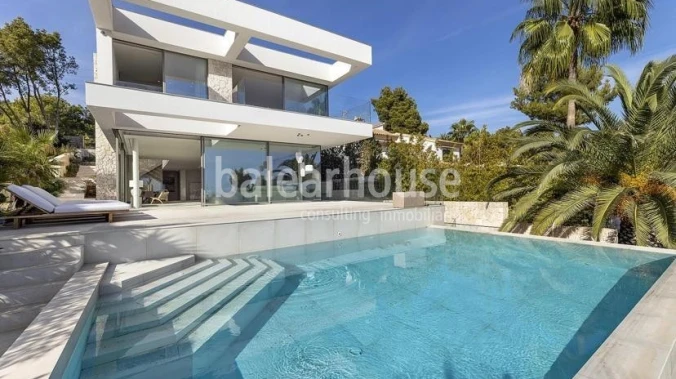 Spectacular contemporary design villa with high qualities and beautiful sea views in Bendinat